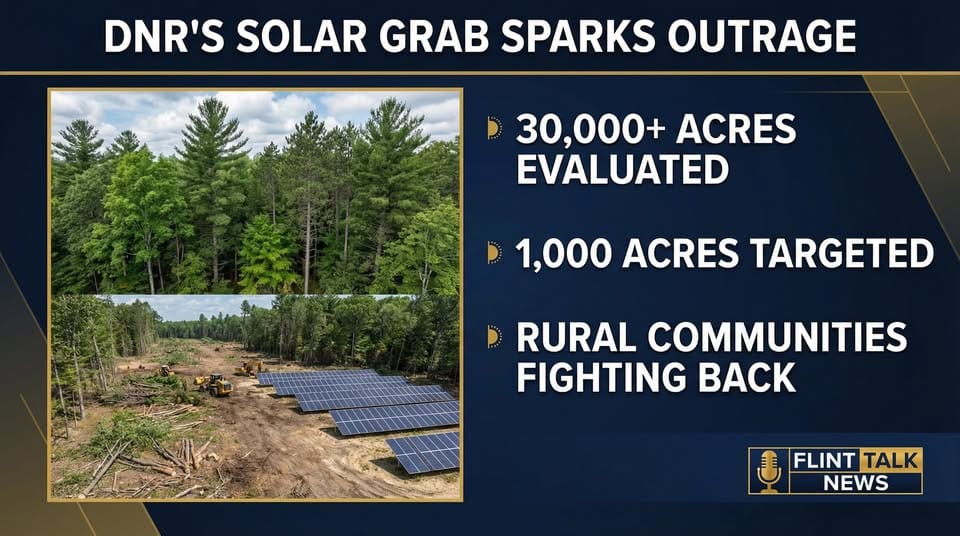 DNR's Solar Grab Sparks Outrage: Whitmer's Green Agenda Paves Over Michigan's Forests