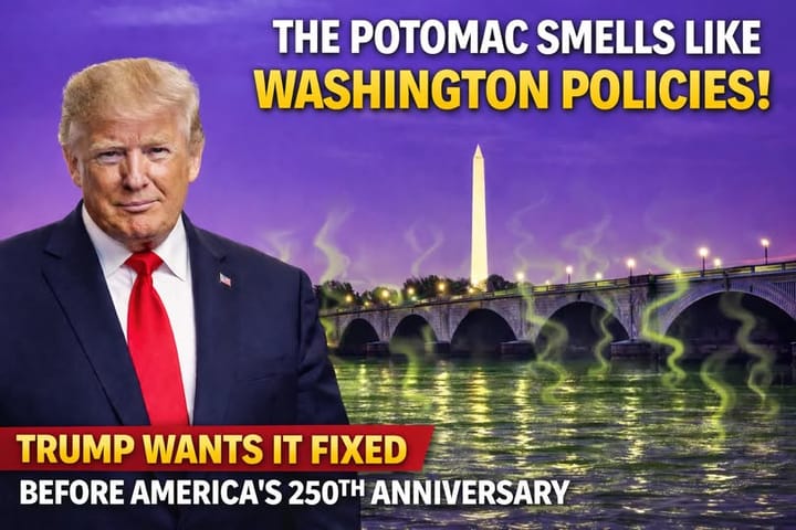 The Potomac Smells Like Washington Policies and Trump Wants It Fixed Before America’s 250th Anniversary
